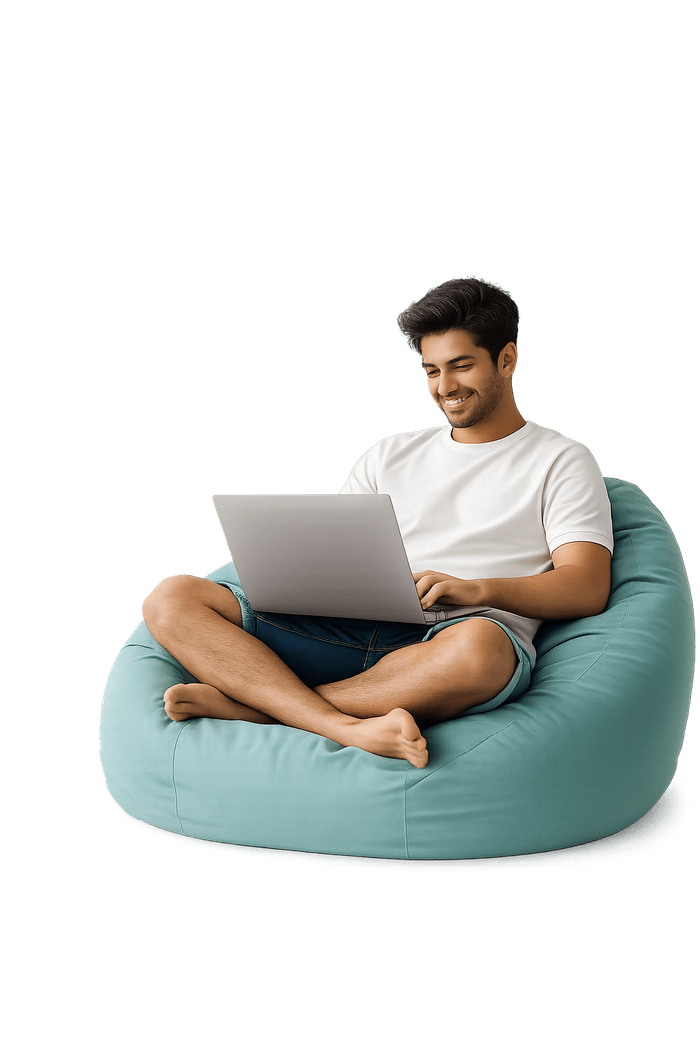 Resident browsing on laptop with fast Wi-Fi